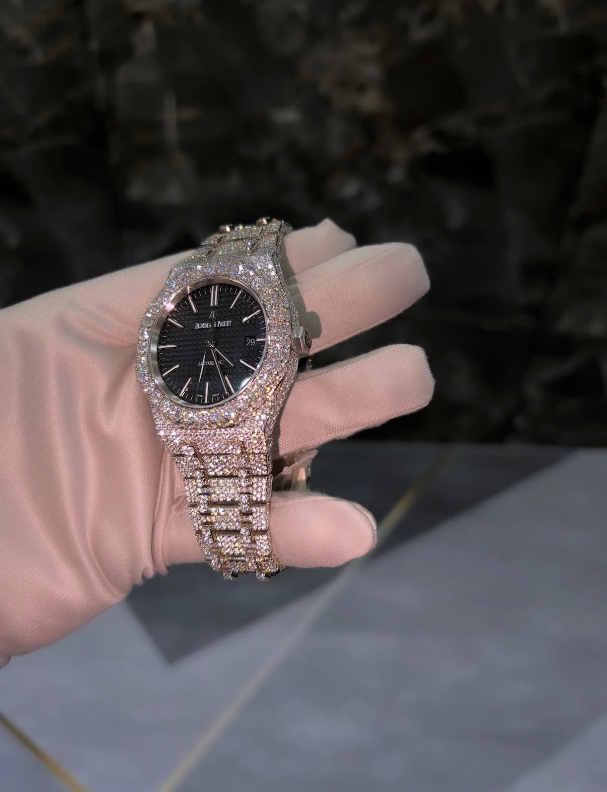 AP Black Dial Big Stones bezel