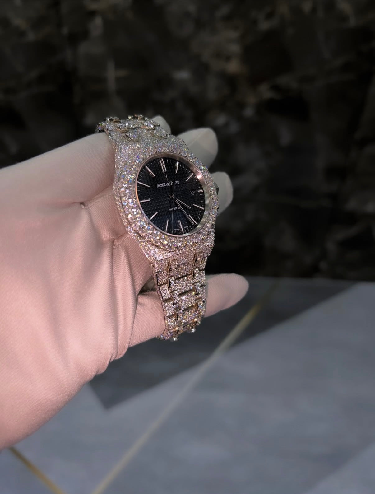 AP Black Dial Big Stones bezel