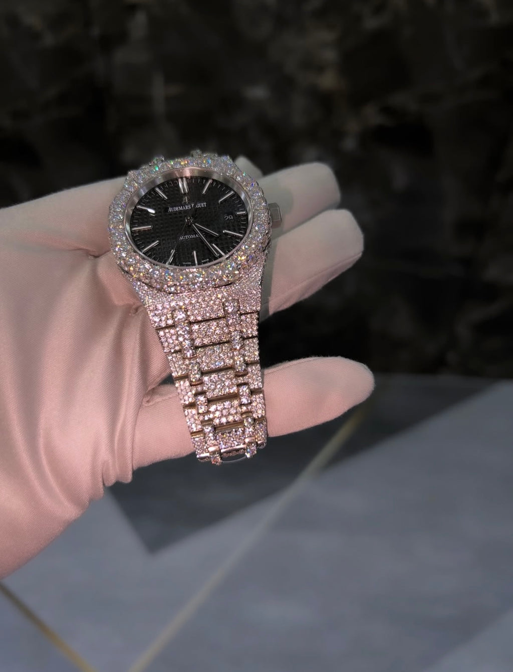 AP Black Dial Big Stones bezel