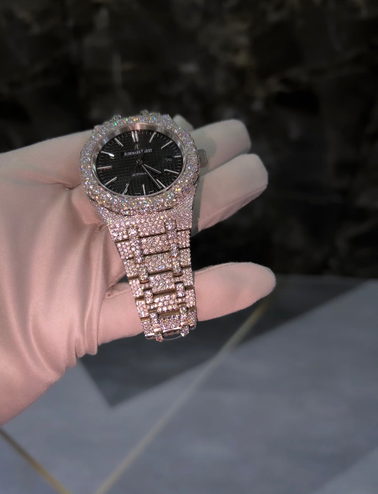 AP Black Dial Big Stones bezel