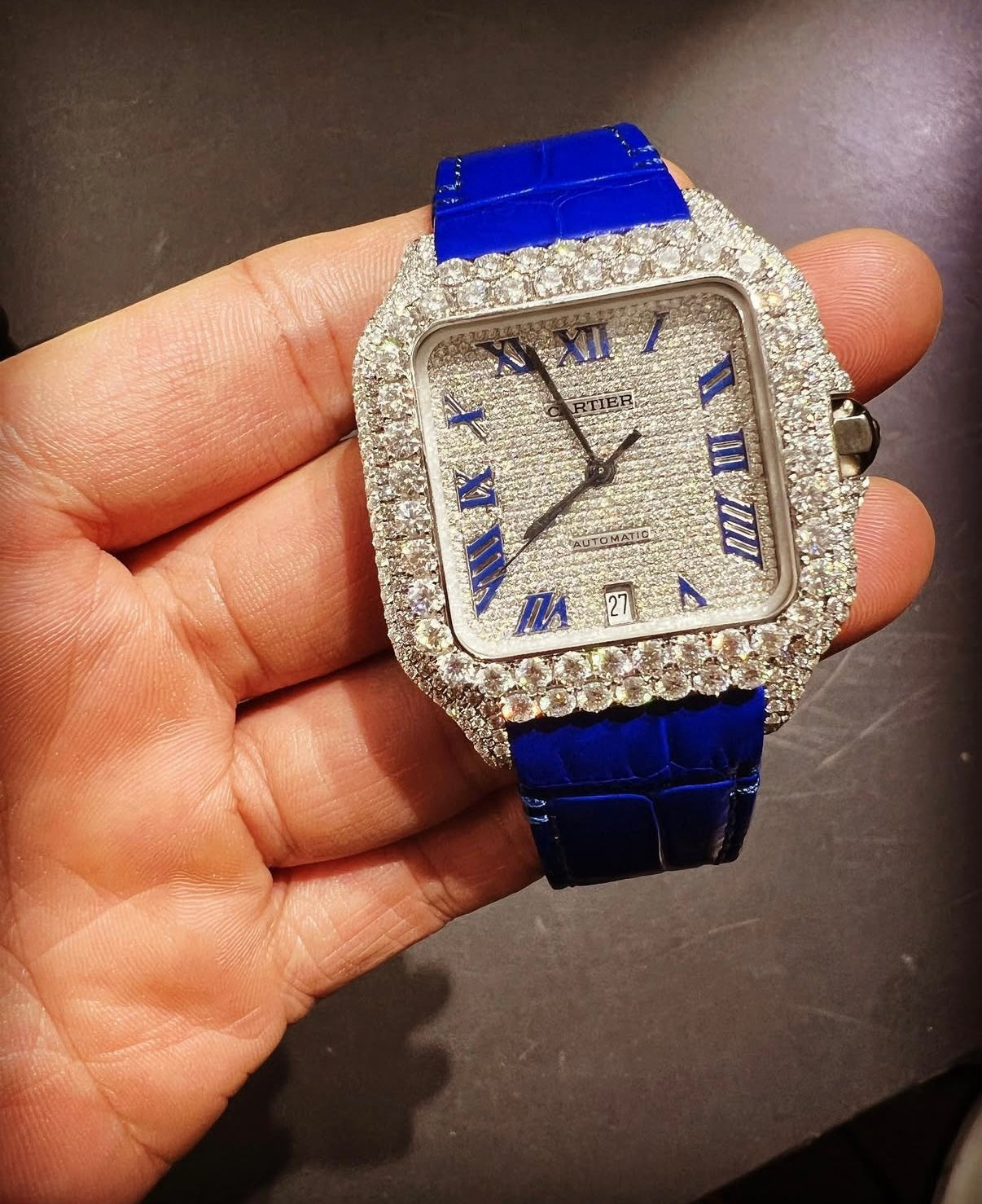 Cartier Santos Green and Blue Strap