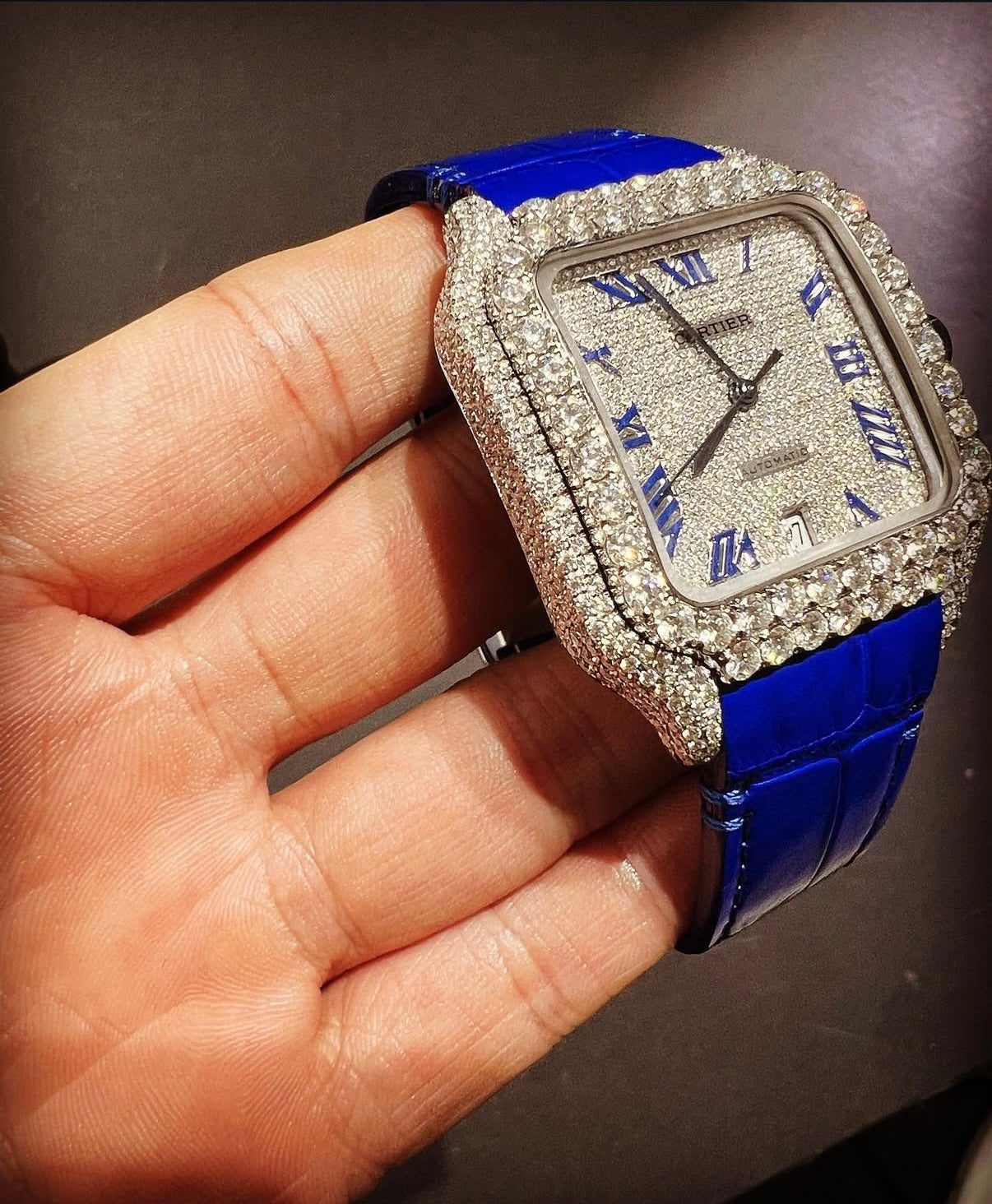 Cartier Santos Green and Blue Strap