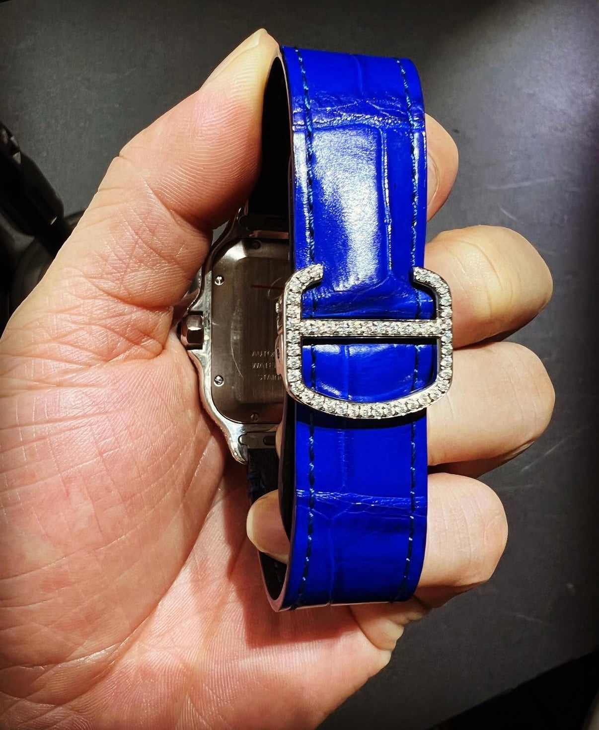 Cartier Santos Green and Blue Strap