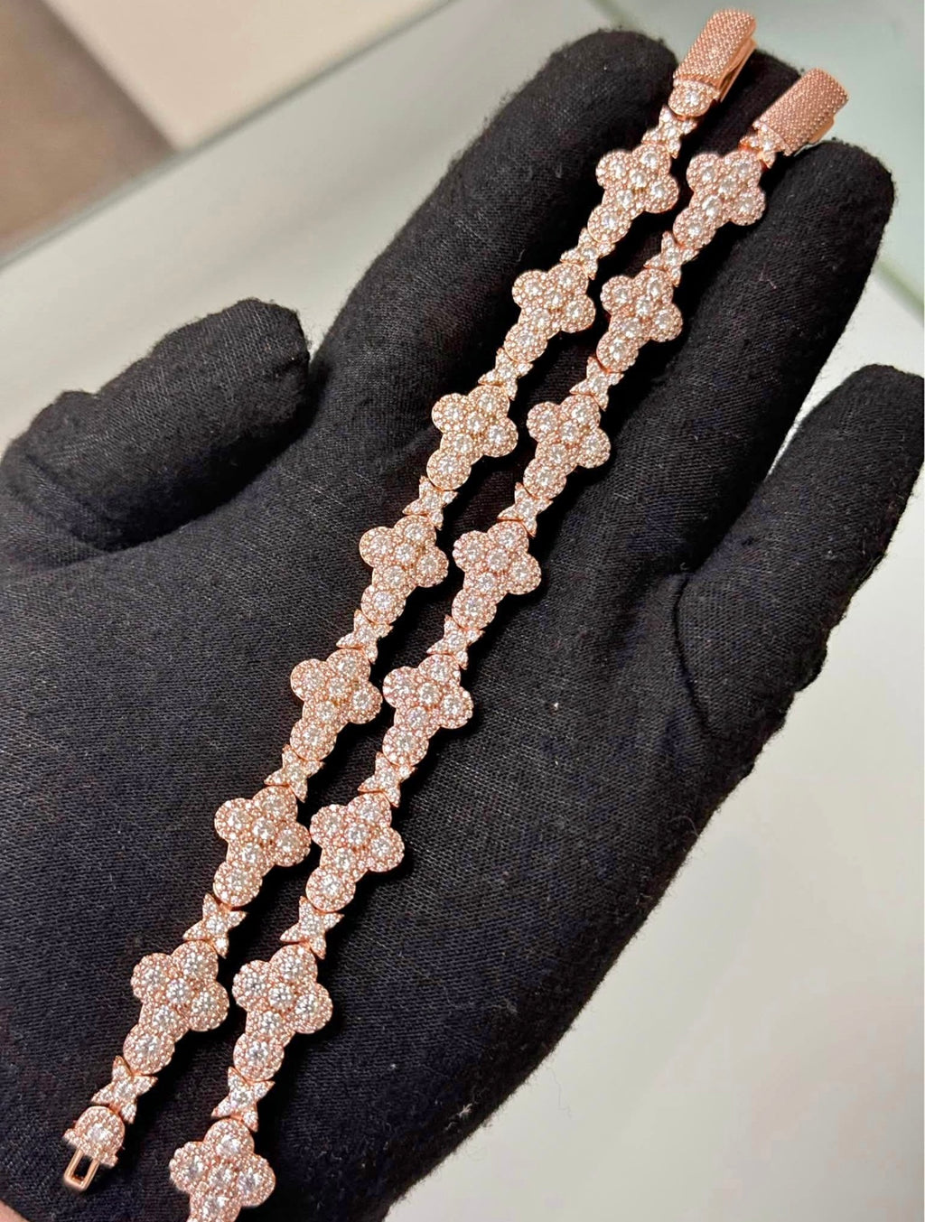 Tennis Cross Bracelet Rose