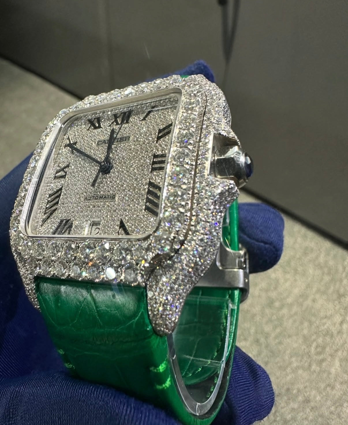 Cartier Santos Green and Blue Strap
