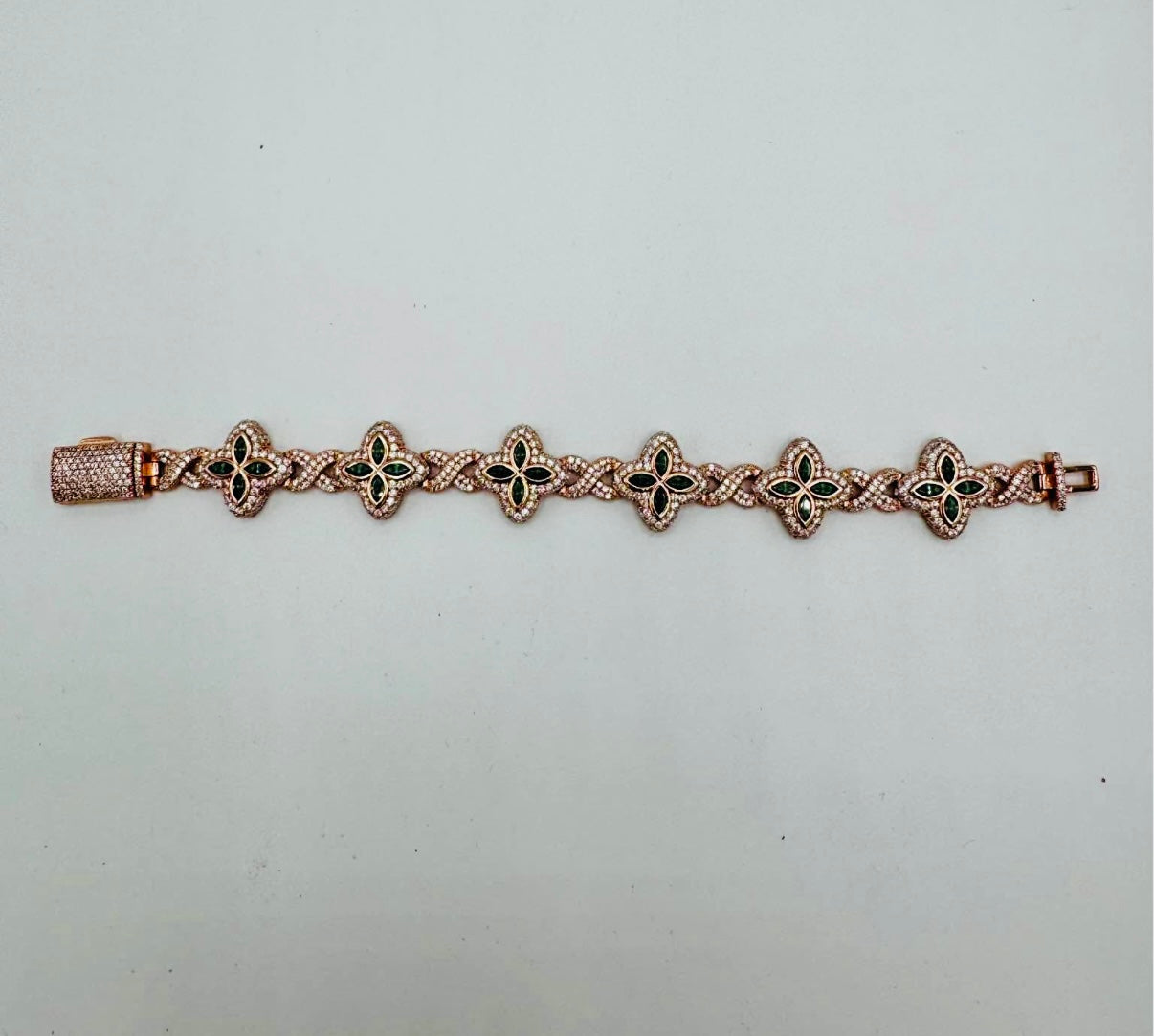 Flowers Green Bracelet Rose gold