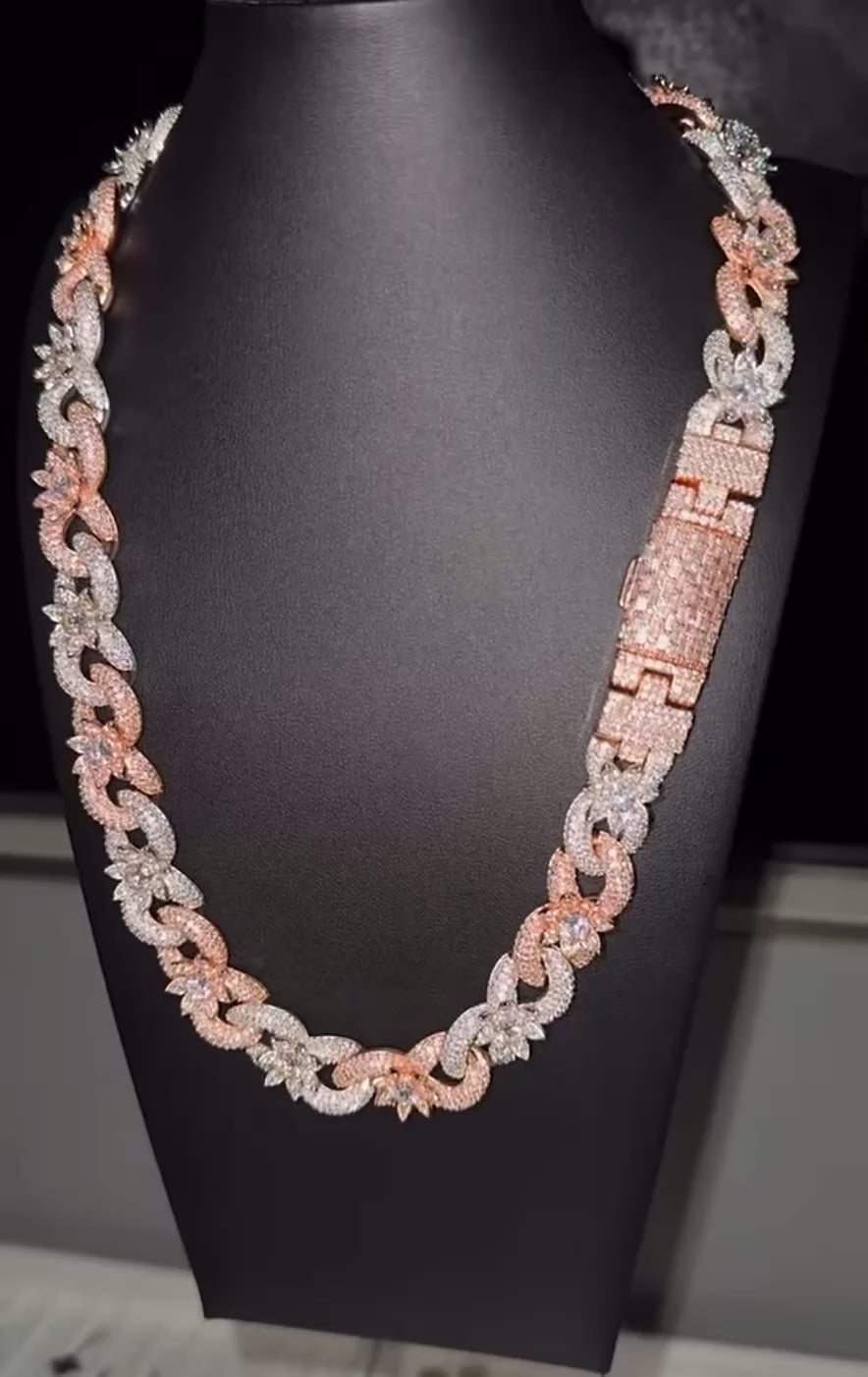 2 Tone Infinity Flowers Chain