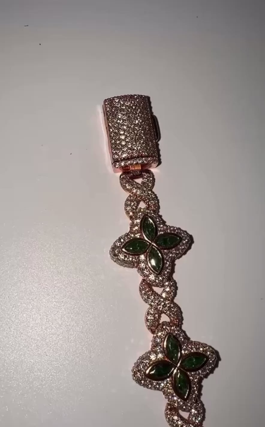 Flowers Green Bracelet Rose gold
