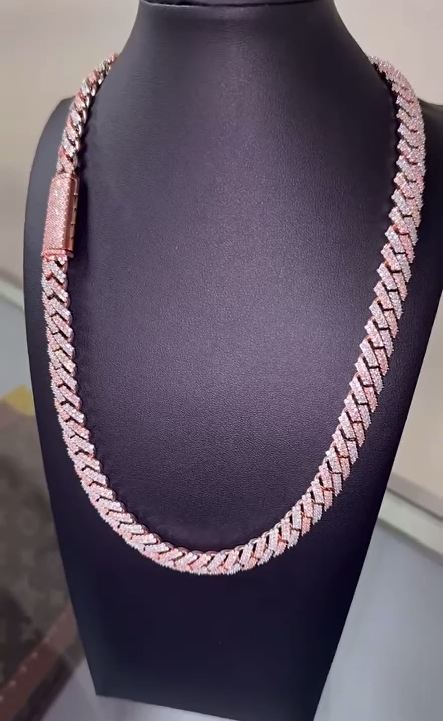 10mm White and 2 Tone Cuban Chain