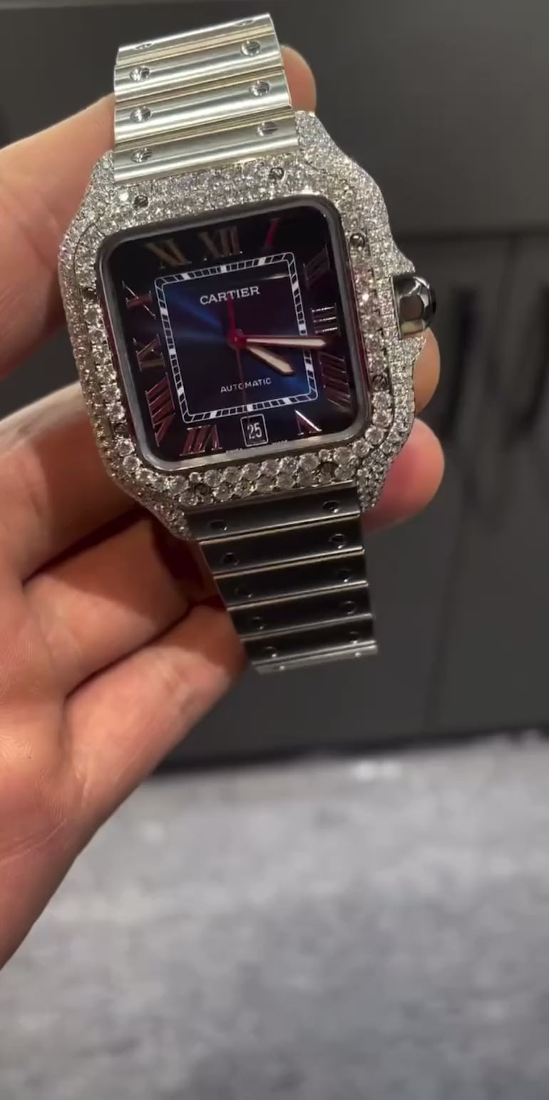 Cartier Blue Face Diamond Bezel