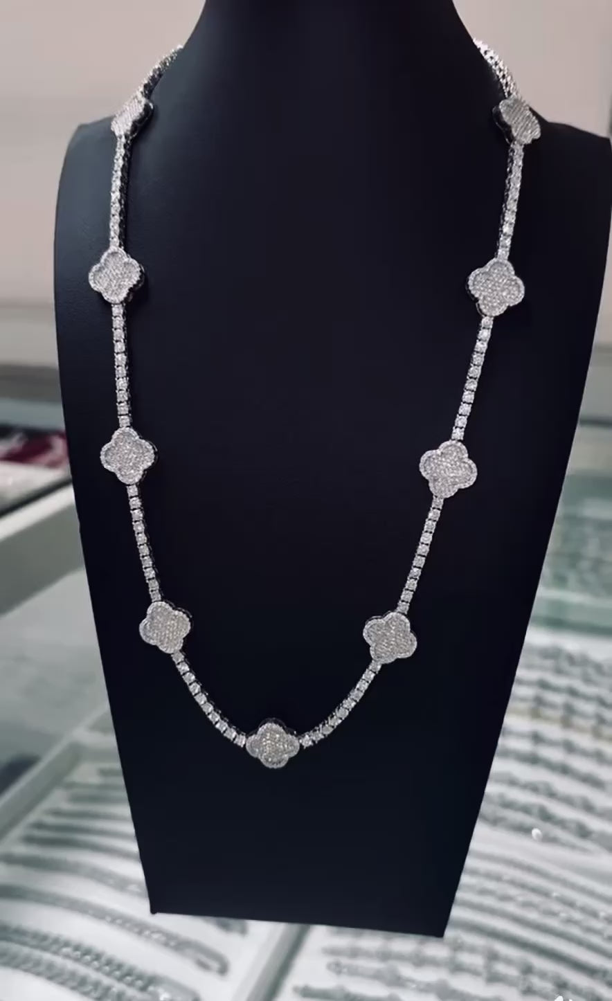 Van Cleef White Gold Diamond Chain