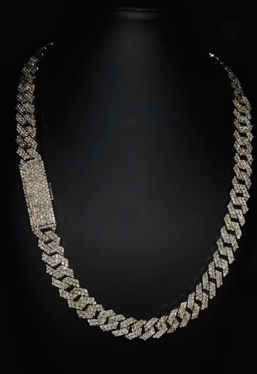 10mm White and 2 Tone Cuban Chain